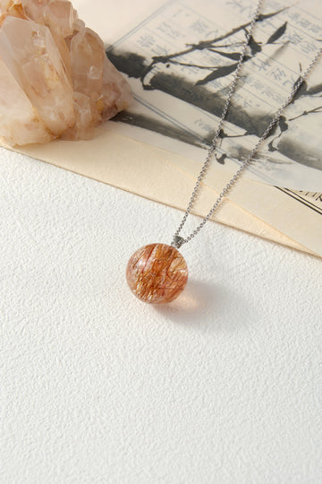 Collar de cristal de elementos metálicos geológicos