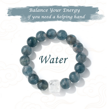 Pulsera de cuarzo índigo con elemento agua abisal