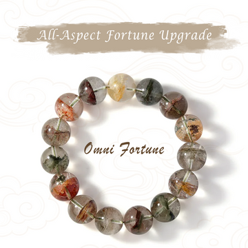 Para la riqueza y la curación: pulsera de cuarzo fantasma multicolor