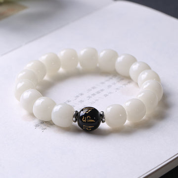 Water Energy - White Jade Wisdom Bead Bracelet