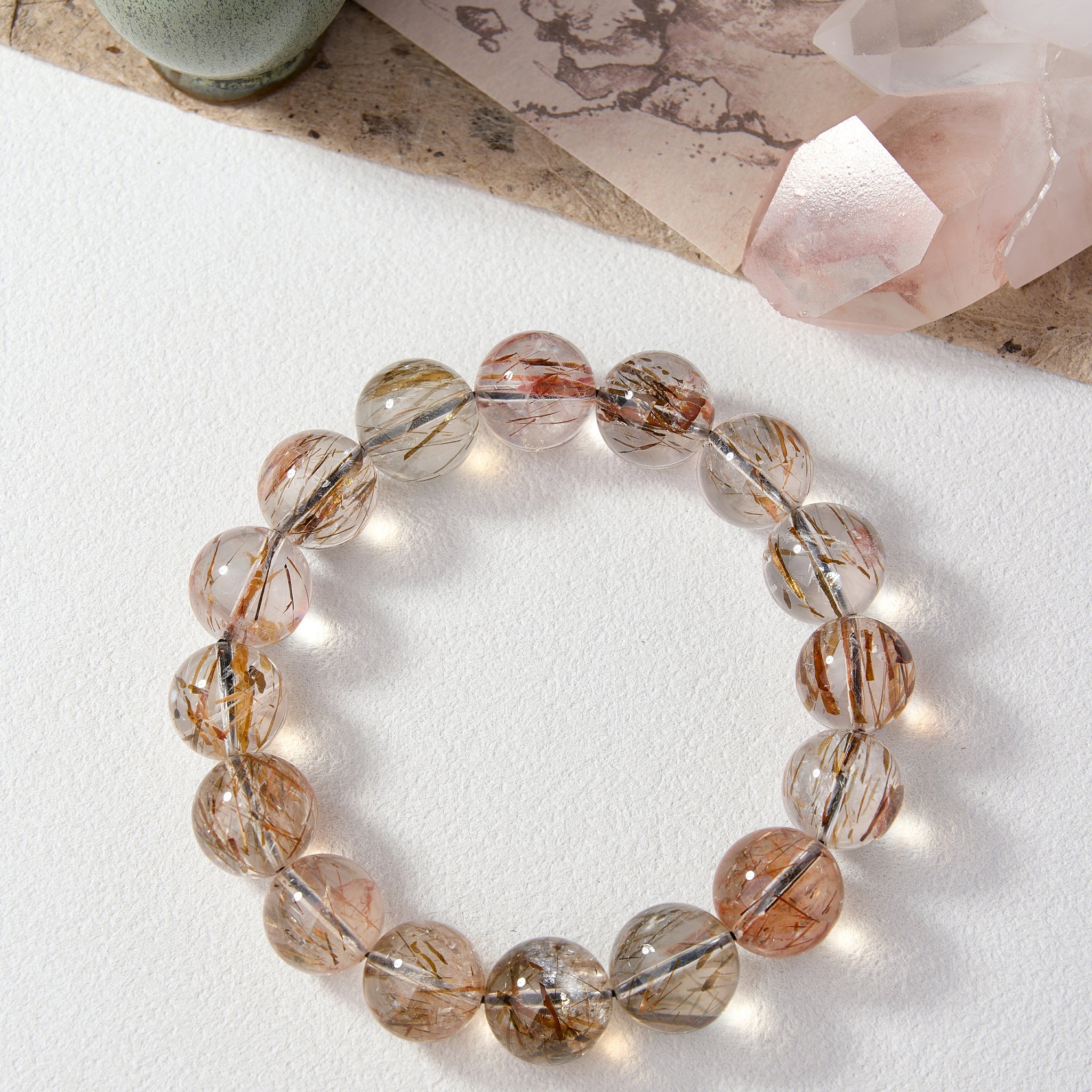Attracts Wealth & Prosperity --Golden Rutilated Quartz Bracelet