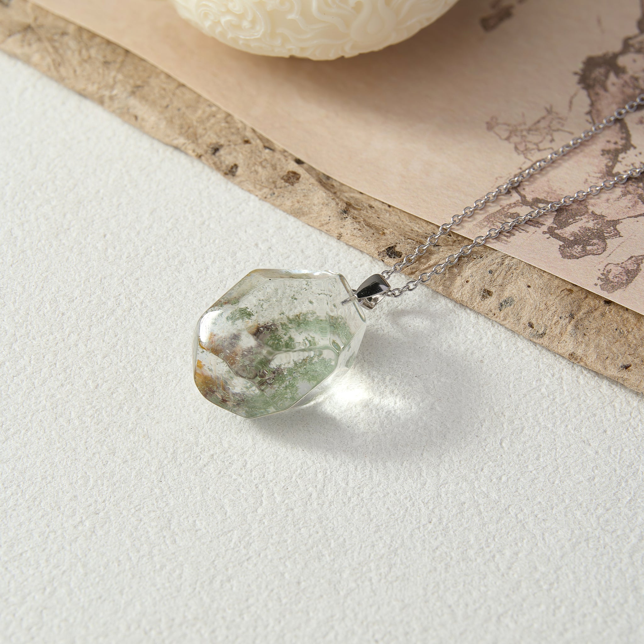 Wealth-Growth Green Phantom Quartz Pendant