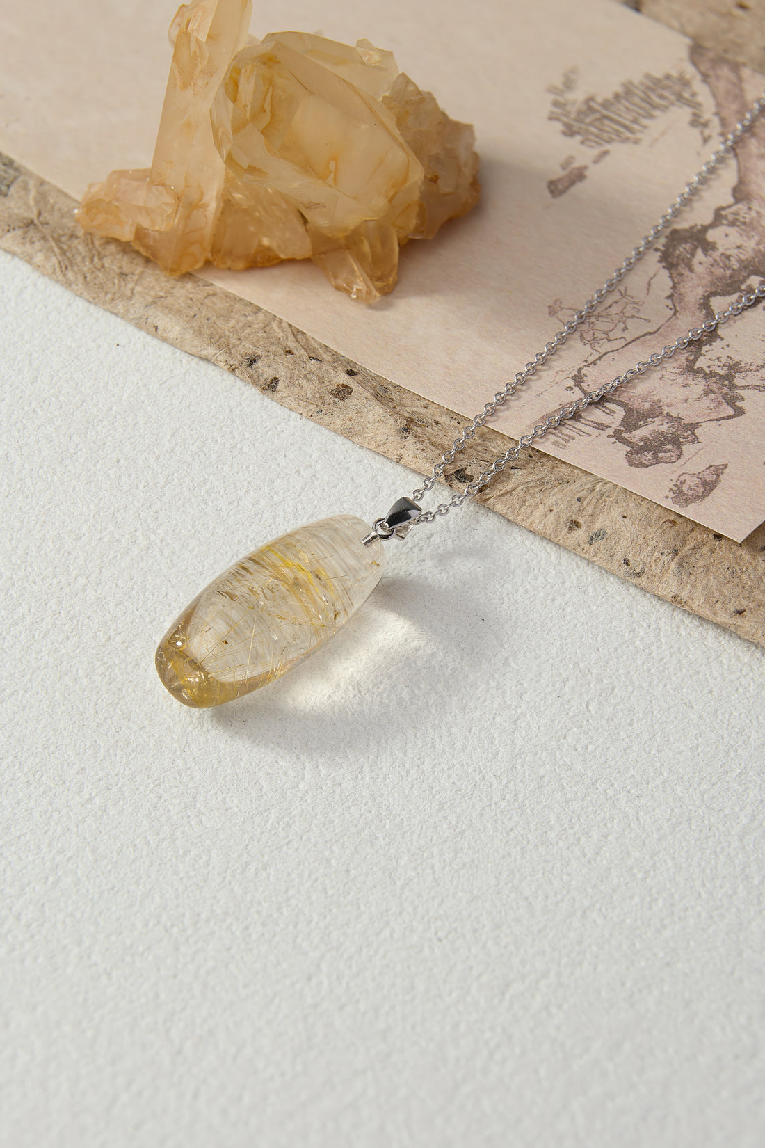 Wealth Vortex Rutilated Quartz Pendant