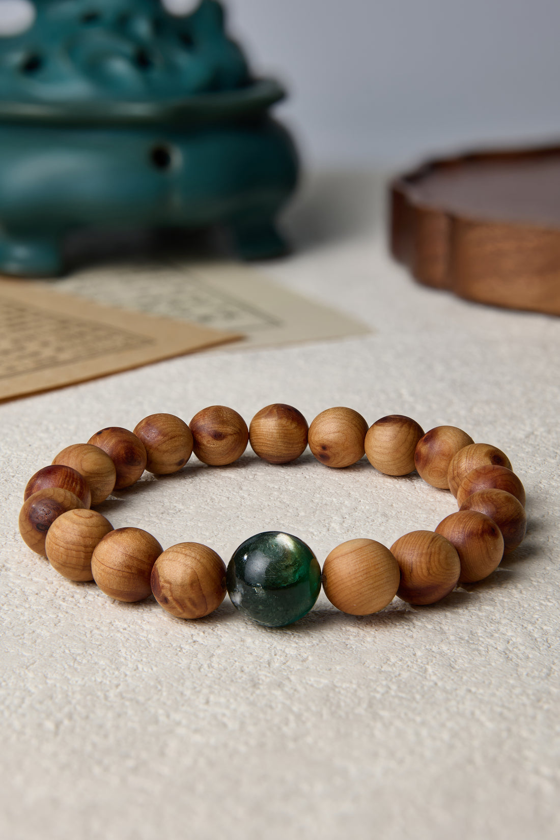 Enhancing Academic Success Thuja Sutchuenensis(Cliff Cypress) and crystal bracelet