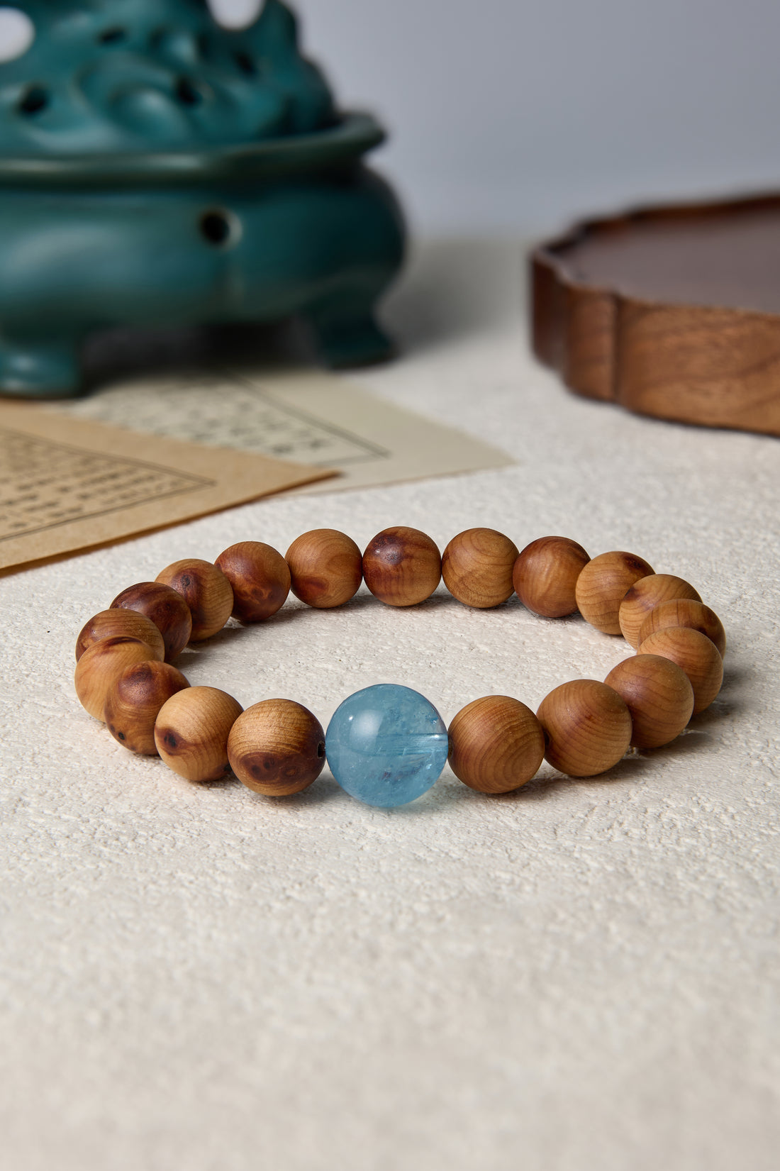 Boosting Career Prosperity Thuja Sutchuenensis(Cliff Cypress) and crystal bracelet