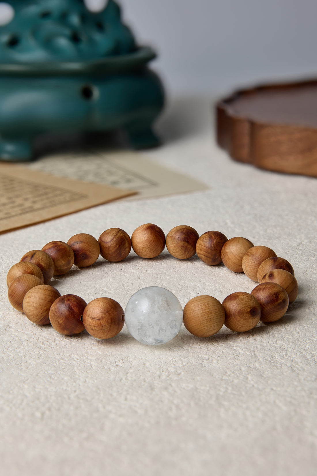 Enhancing Overall Luck Thuja Sutchuenensis(Cliff Cypress) and crystal bracelet