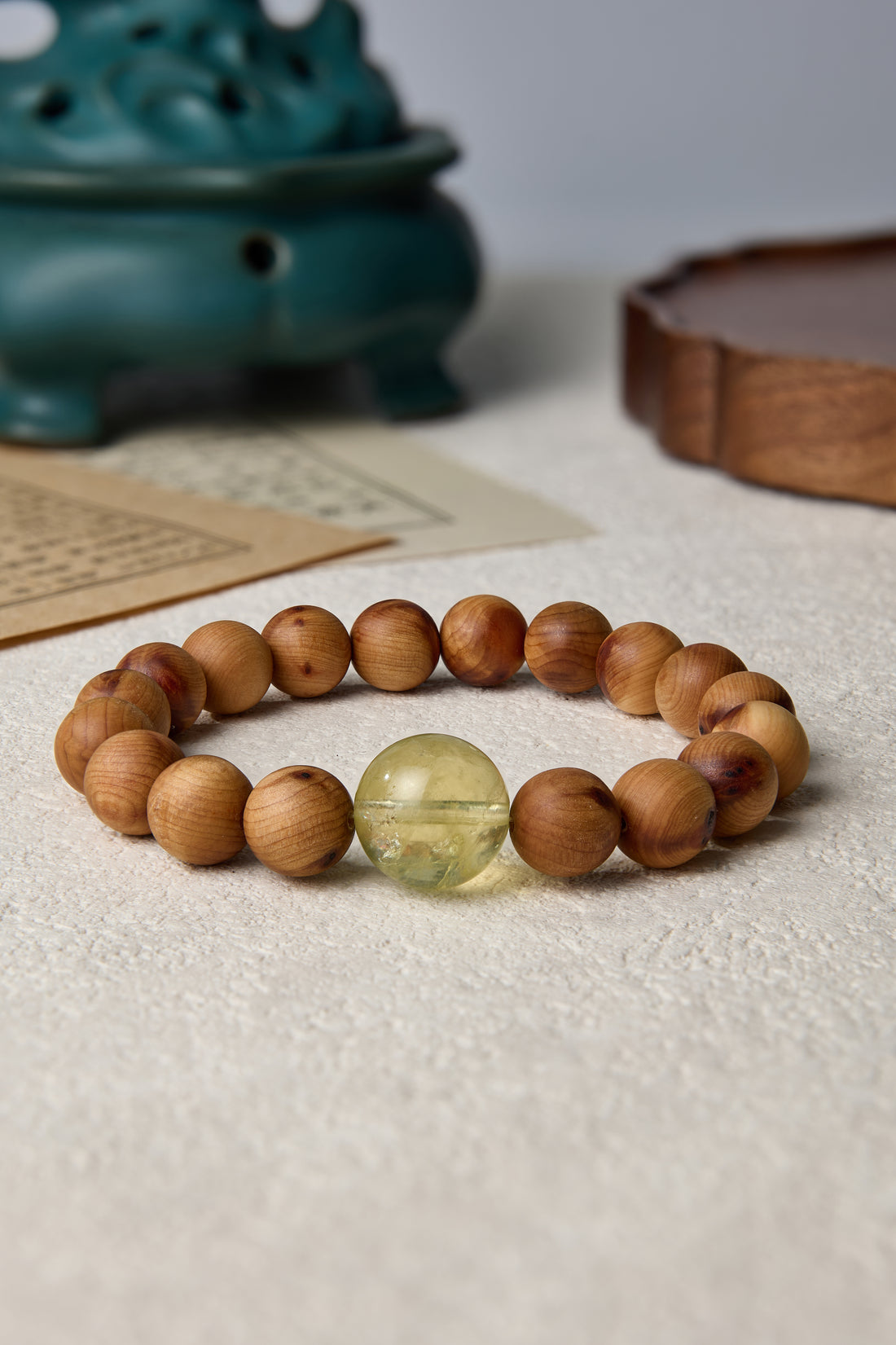 Enhancing Business Owner's Fortune Thuja Sutchuenensis(Cliff Cypress) and  crystal bracelet