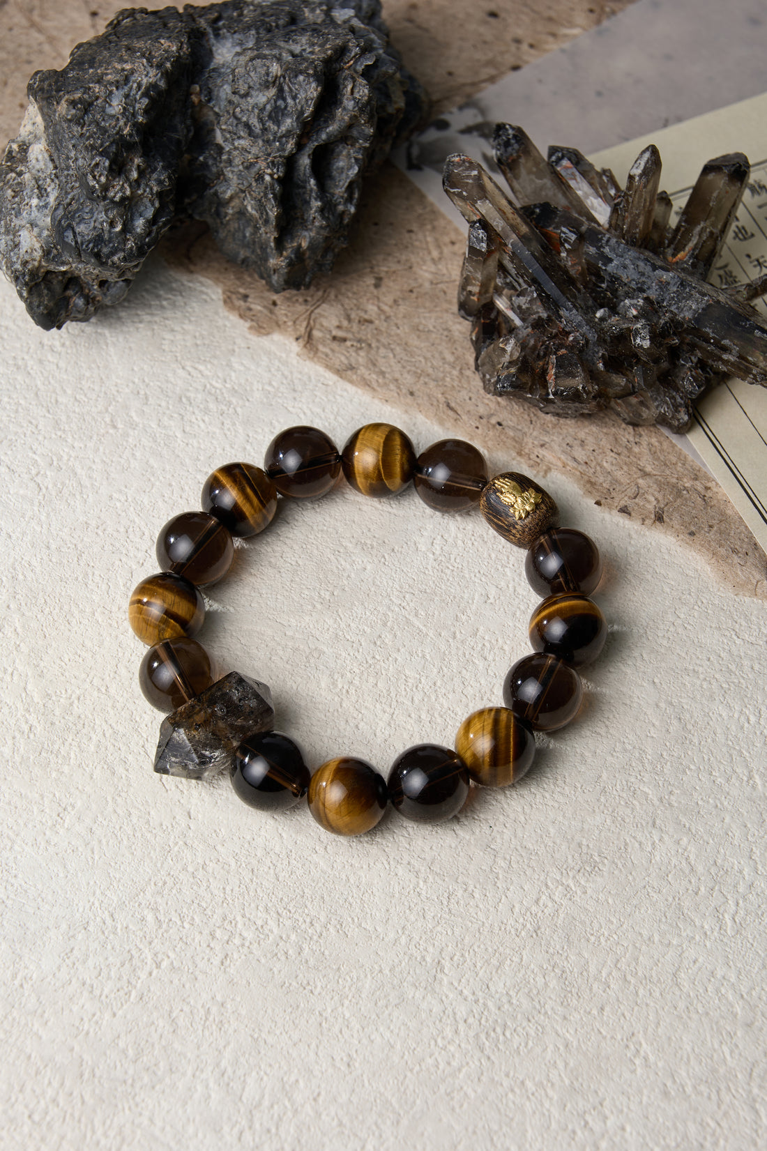 Triple Stone Energy Bracelet – Courage, Protection, and Wealth