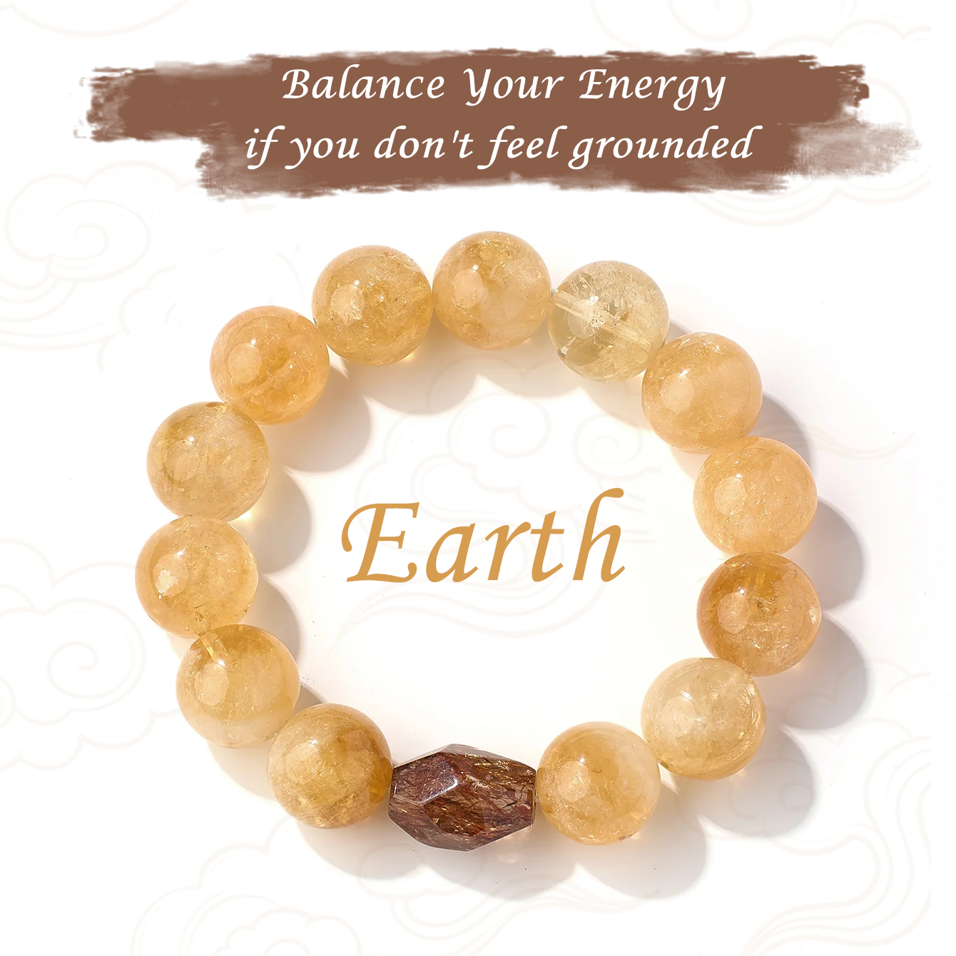 Pulsera de energía de doble cristal del elemento tierra