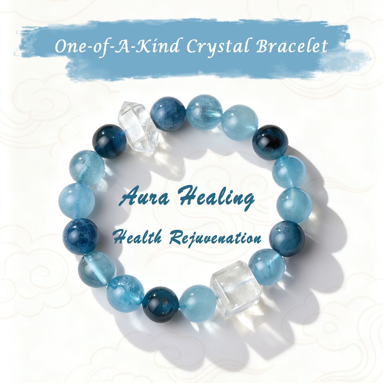 Sanación del Aura / Rejuvenecimiento de la Salud | Pulsera de Cristal Única