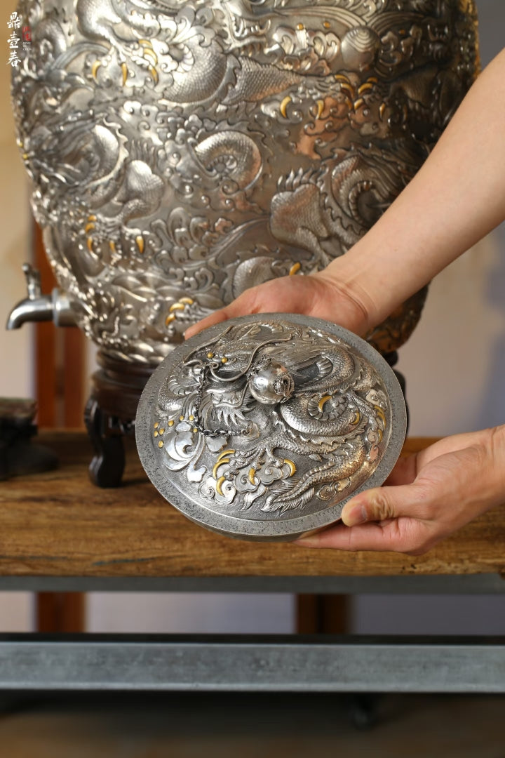 10-Pounds Nine Dragon Royal Silver Water Tank