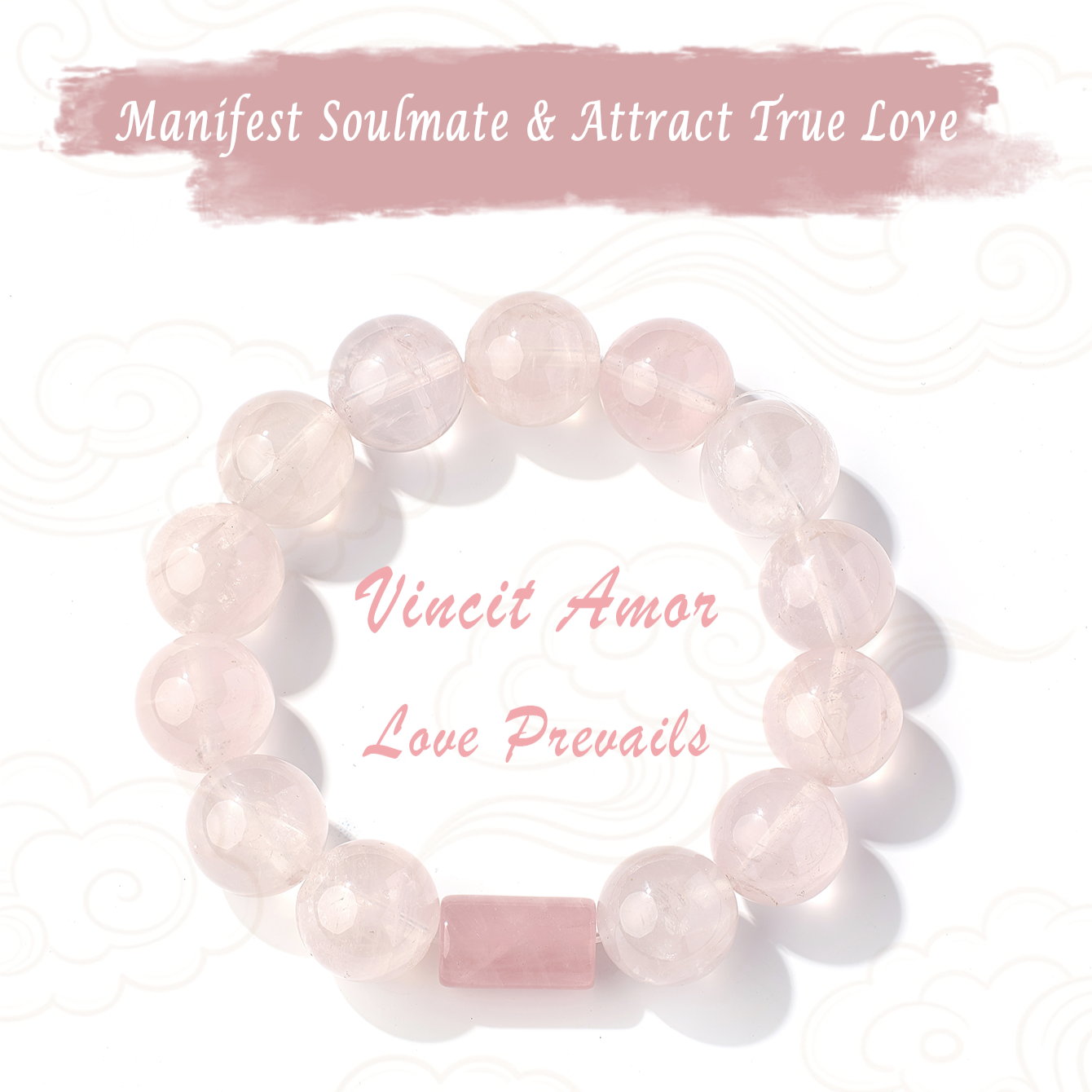 Atrae el amor dulce y el romance: pulsera de cuarzo rosa