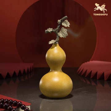 Auspicious Brass Calabash Statue | Feng Shui Wealth & Protection