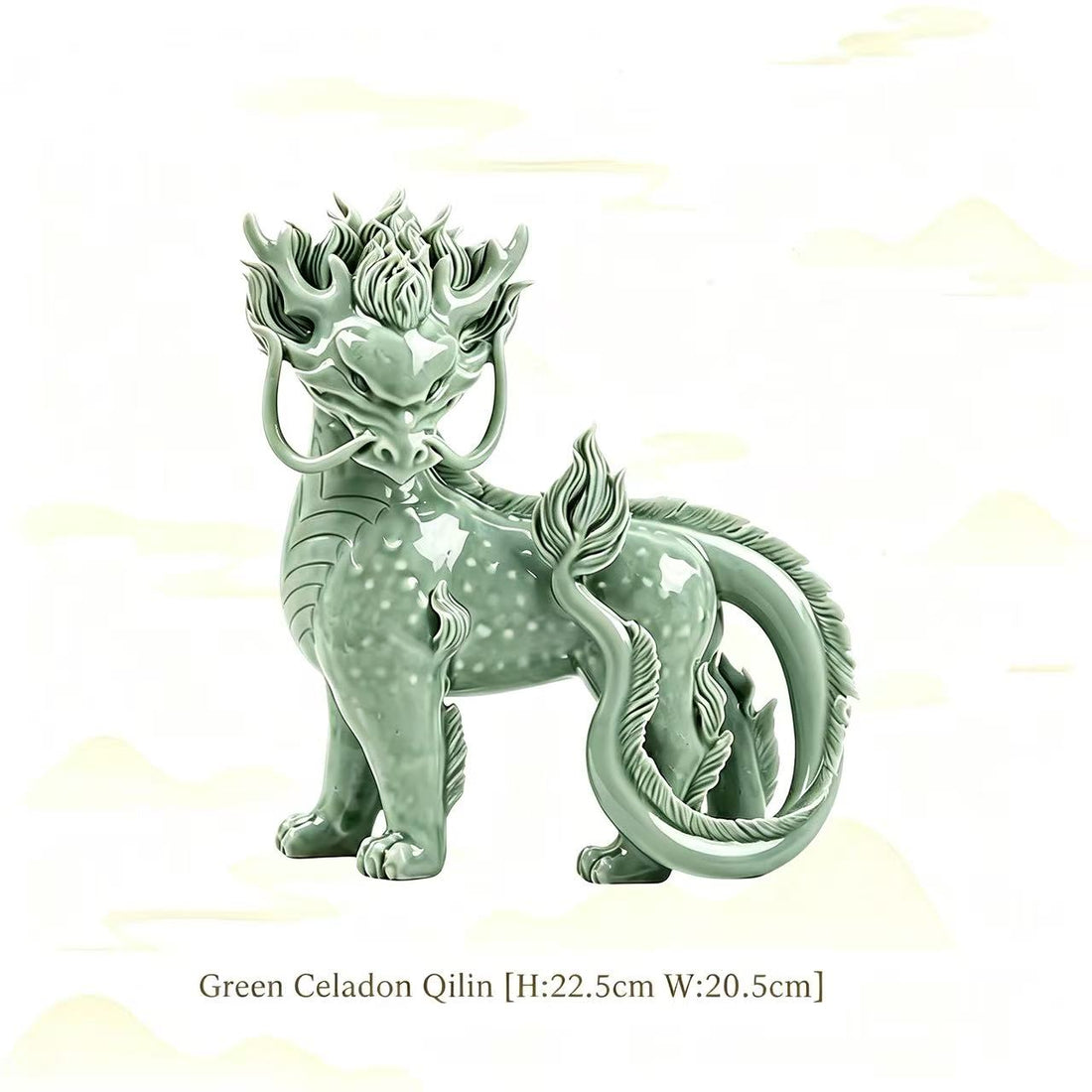 Green Celadon Qilin From JingDe Zhen