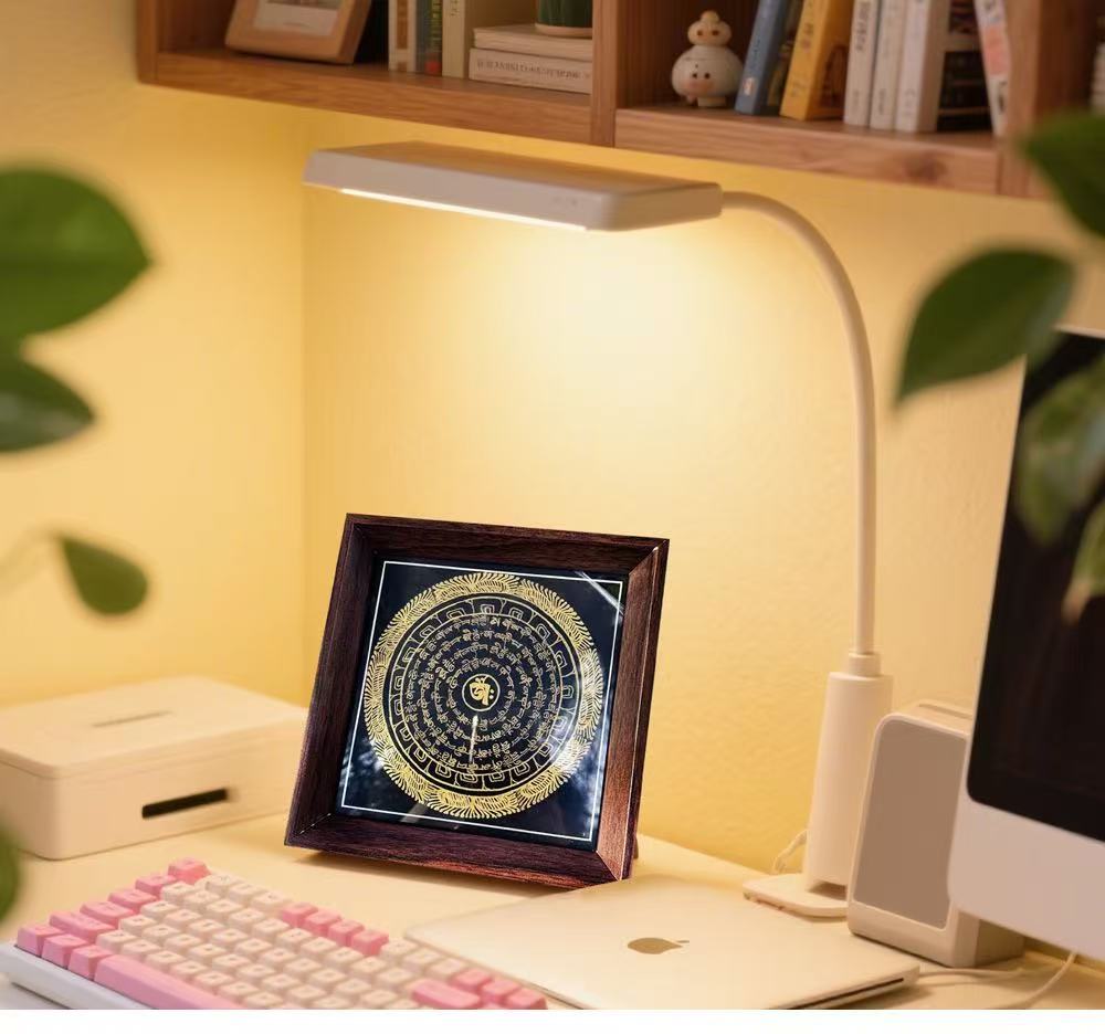 Hand-Painted Six-Syllable Mantra Mandala Thangka Tabletop