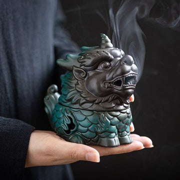 Auspicious Qilin - Ceramic Incense Burner