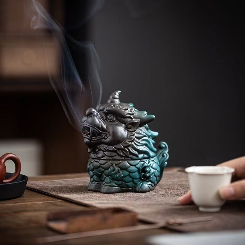 Auspicious Qilin - Ceramic Incense Burner