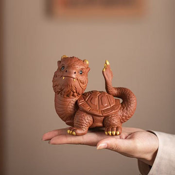 Gilded Dragon-Turtle Tea Pet Figurine