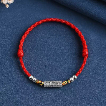 Tibetan Six-Word Mantra Lucky Bracelet | 925 Silver Om Mani Padme Hum