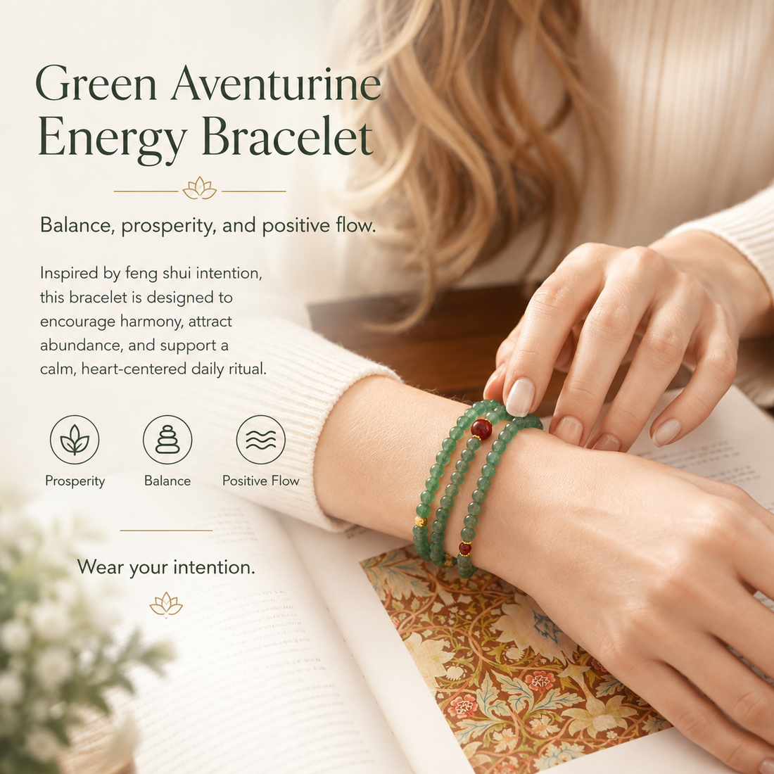 Vital Aura Green Aventurine Energy Set – Bracelet & Necklace