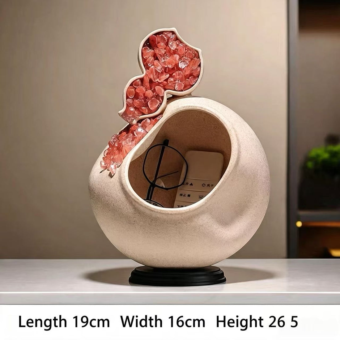 Feng Shui Gourd Crystal Storage Ornament – Entrance Key Holder & Energy Decor