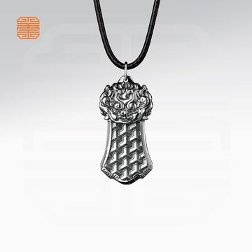 999 Fine Silver Taoist Talisman Pendant | Auspicious Beast Amulet