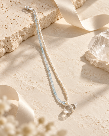 Pearl & Natural Crystal Gourd Necklace – Energy & Intention