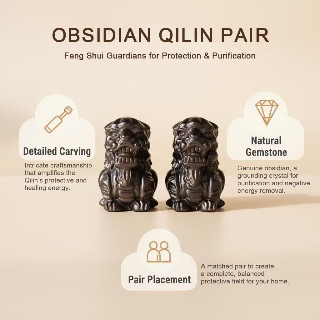Obsidian Qilin Pair