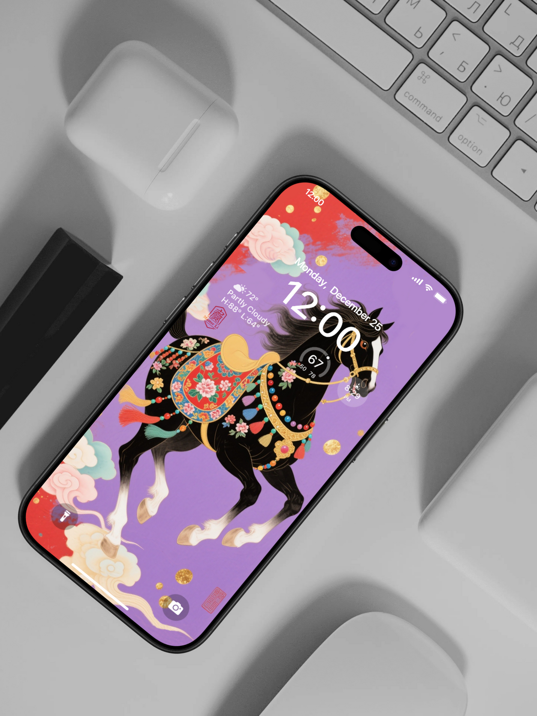 Flaming Luck [Fire] -- 2026 Horse Year Series Energy Wallpaper