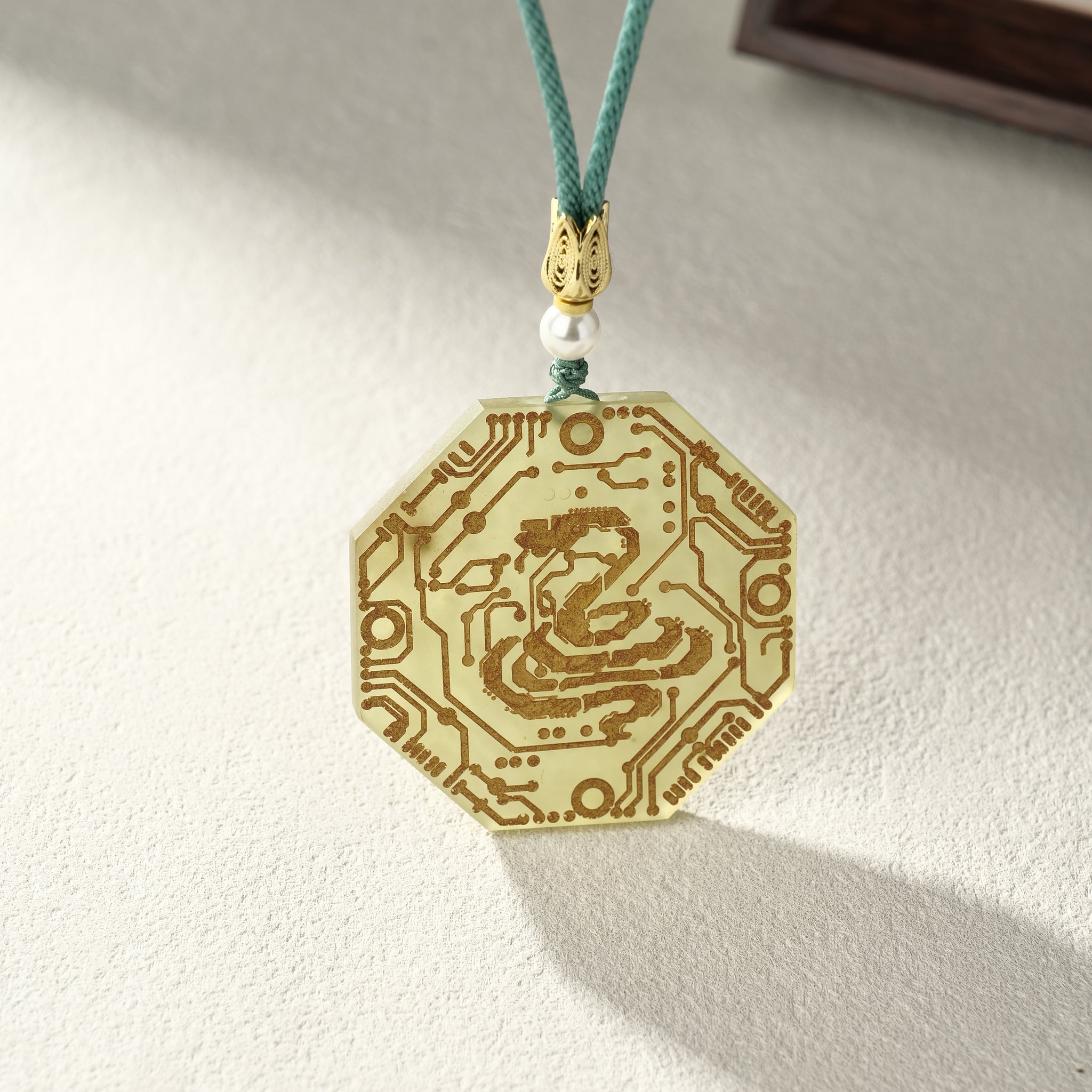 Auspicious Serpent Year Ornament, Hand-Carved from China's Prestigious Jade