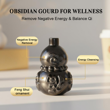 Obsidian Feng Shui Gourd