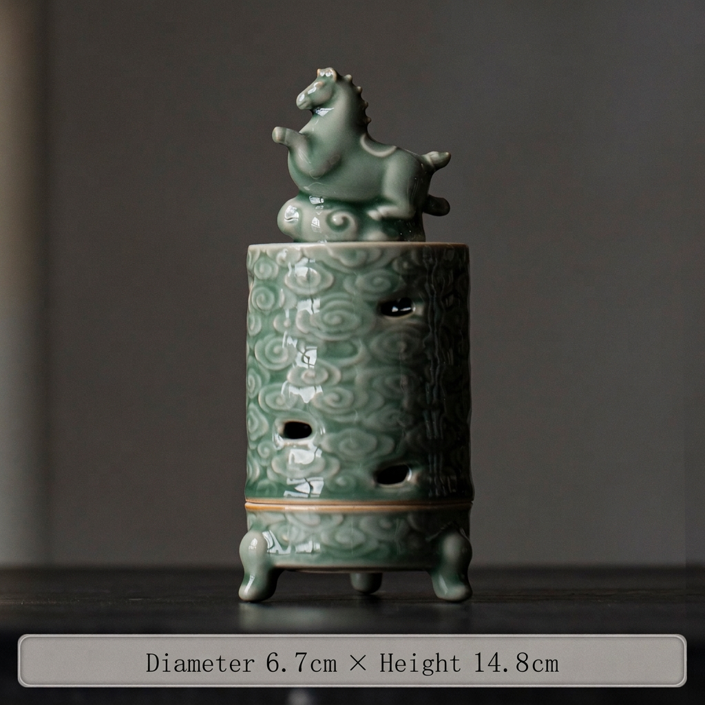 深绿色马形款英文尺寸图
