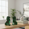 Emerald crystal guardian lions Nordic home decor lifestyle