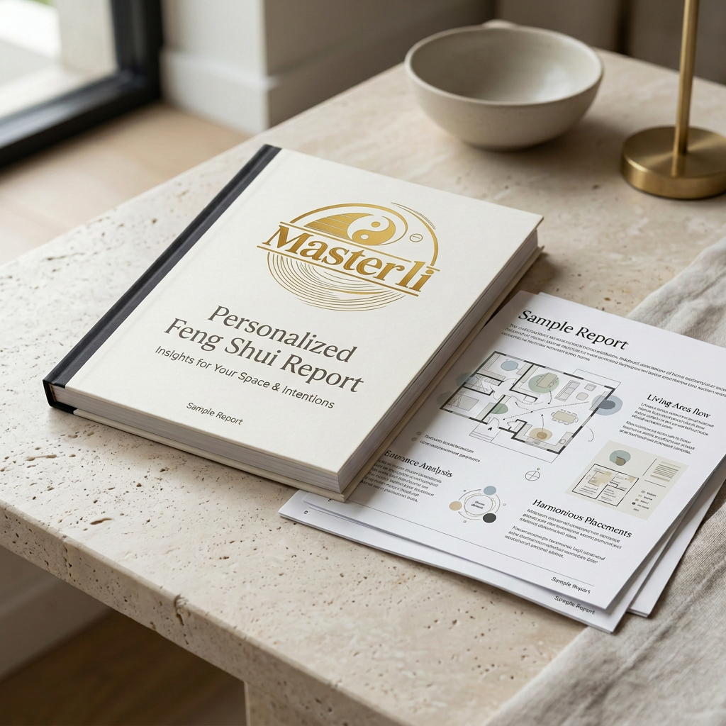 带 Master li Logo 的风水咨询报告产品图