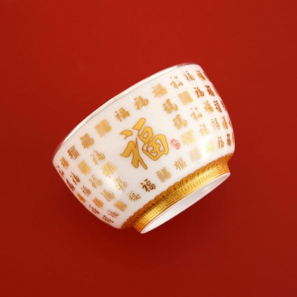 Million Fortune Teacup -- 999 Pure Silver Purifier Cup with Porcelain Overlay